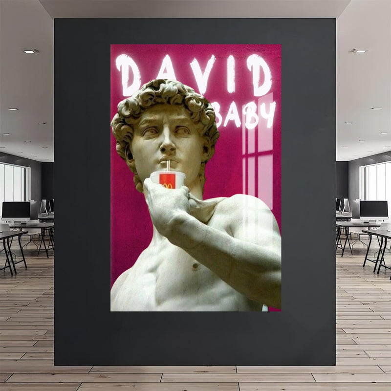 Artronauts Glass Print David Baby - Tempered Glass Wall Art