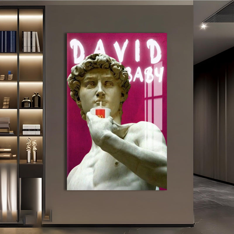 Artronauts Glass Print David Baby - Tempered Glass Wall Art