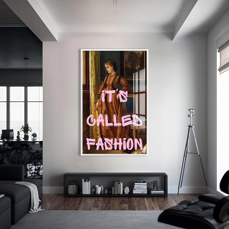Artronauts Glass Print S | 72x46 cm | 28.3"x18.1" / White It’s Called Fashion - Tempered Glass Wall Art