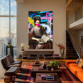 Artronauts Glass Print Neon Graffiti Lady - Tempered Glass Wall Art