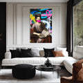Artronauts Glass Print Neon Graffiti Lady - Tempered Glass Wall Art