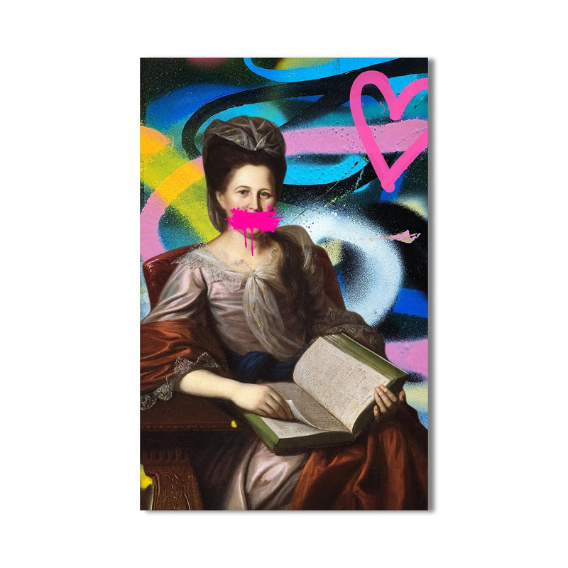 Artronauts Glass Print Neon Graffiti Lady - Tempered Glass Wall Art