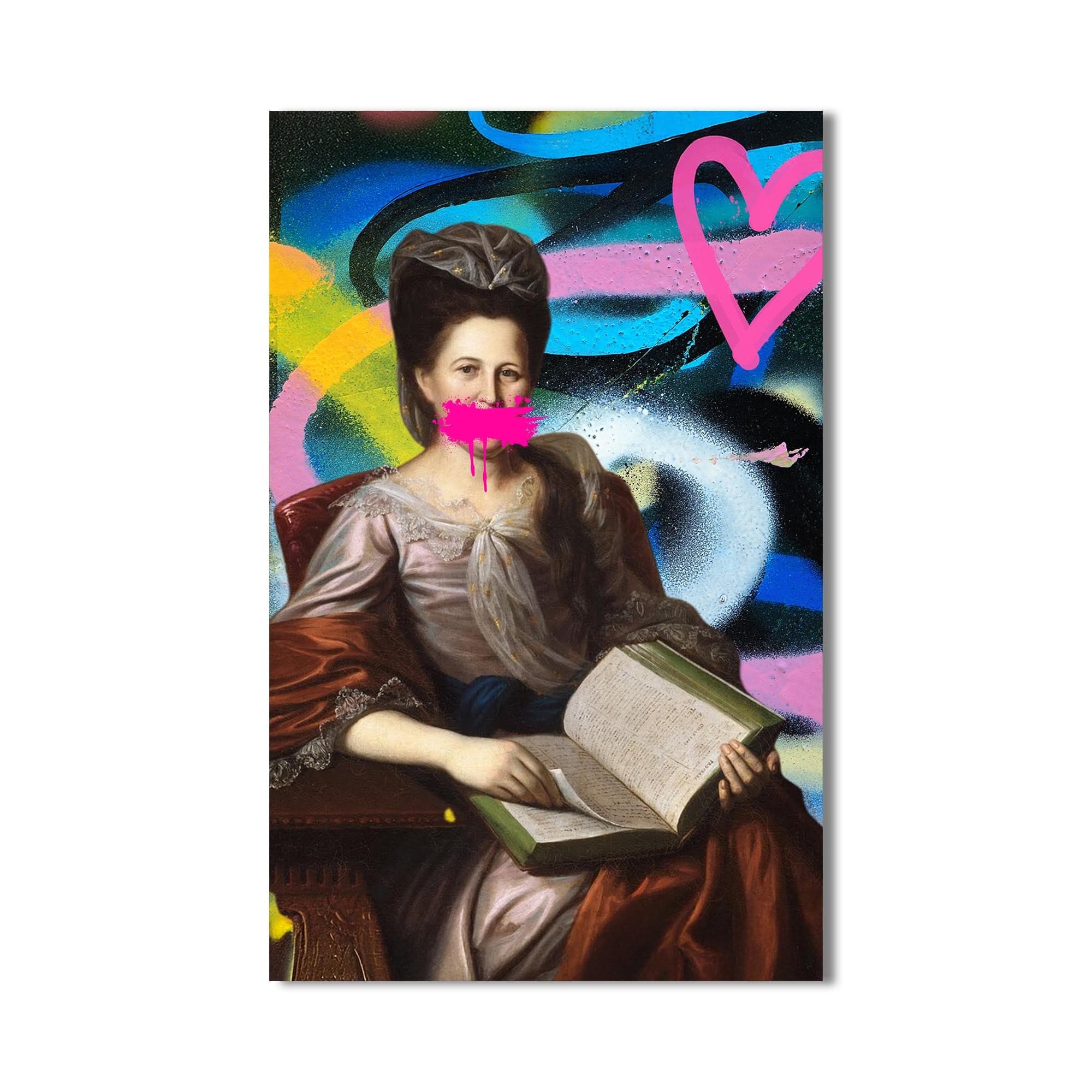 Artronauts Glass Print Neon Graffiti Lady - Tempered Glass Wall Art