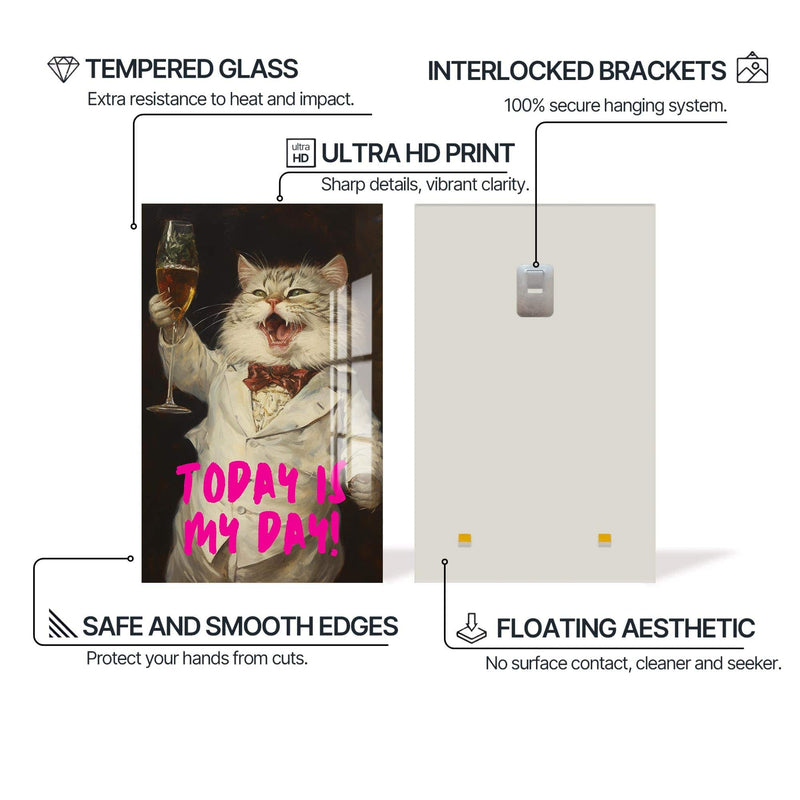 Artronauts Glass Print Today Is My Day - Tempered Glass Wall Art