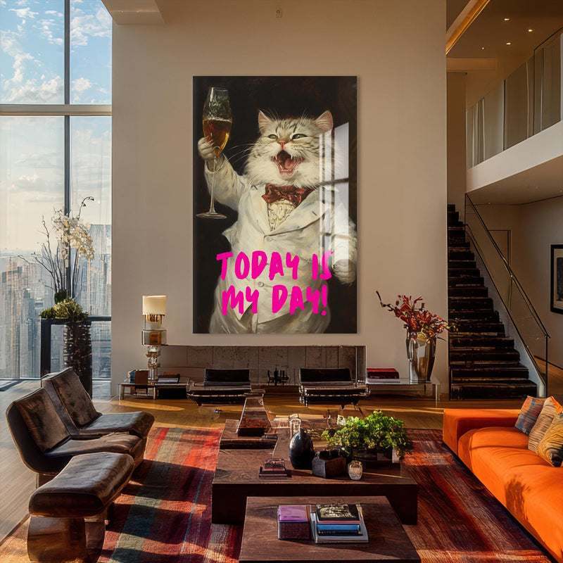 Artronauts Glass Print Today Is My Day - Tempered Glass Wall Art