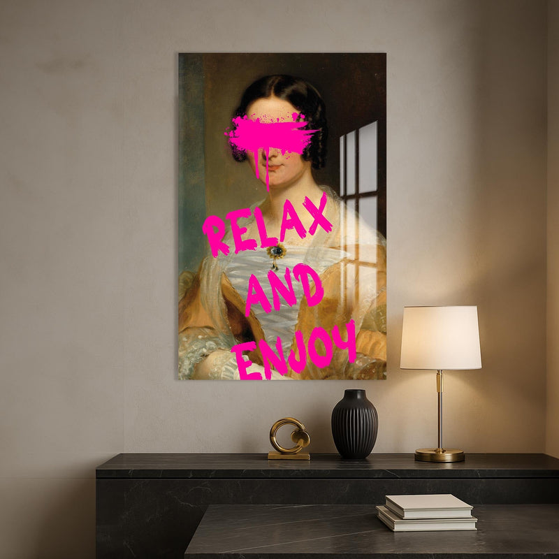 Artronauts Glass Print Relax And Enjoy - Tempered Glass Wall Art