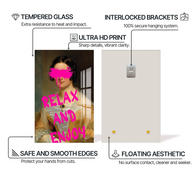 Artronauts Glass Print Relax And Enjoy - Tempered Glass Wall Art