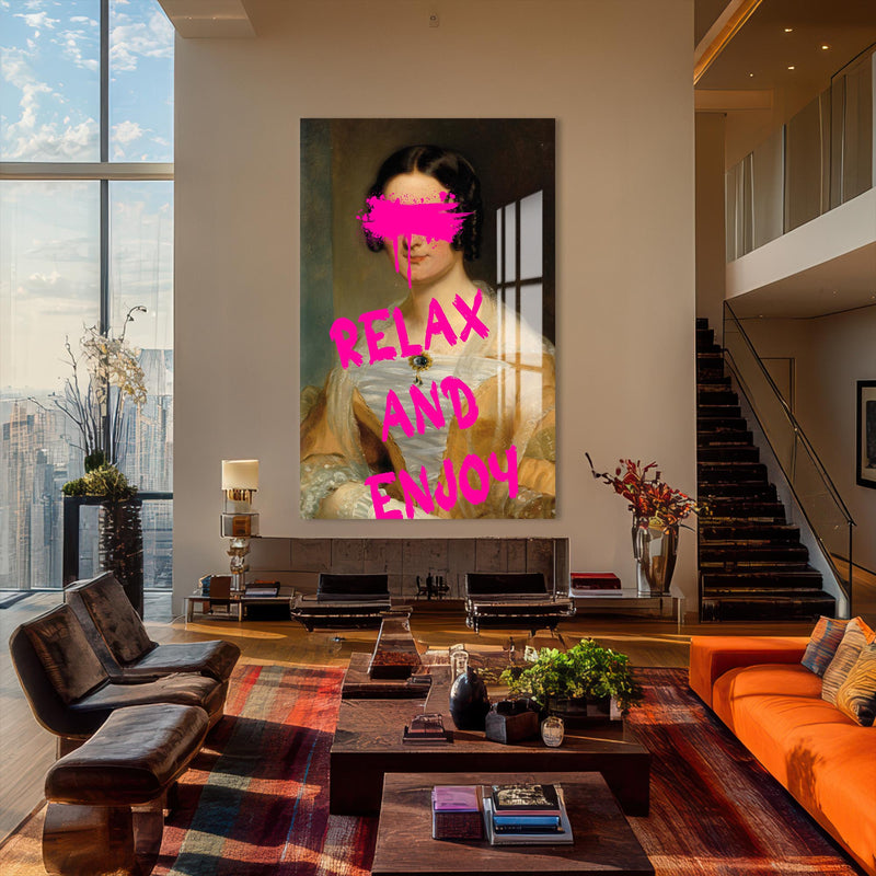 Artronauts Glass Print Relax And Enjoy - Tempered Glass Wall Art