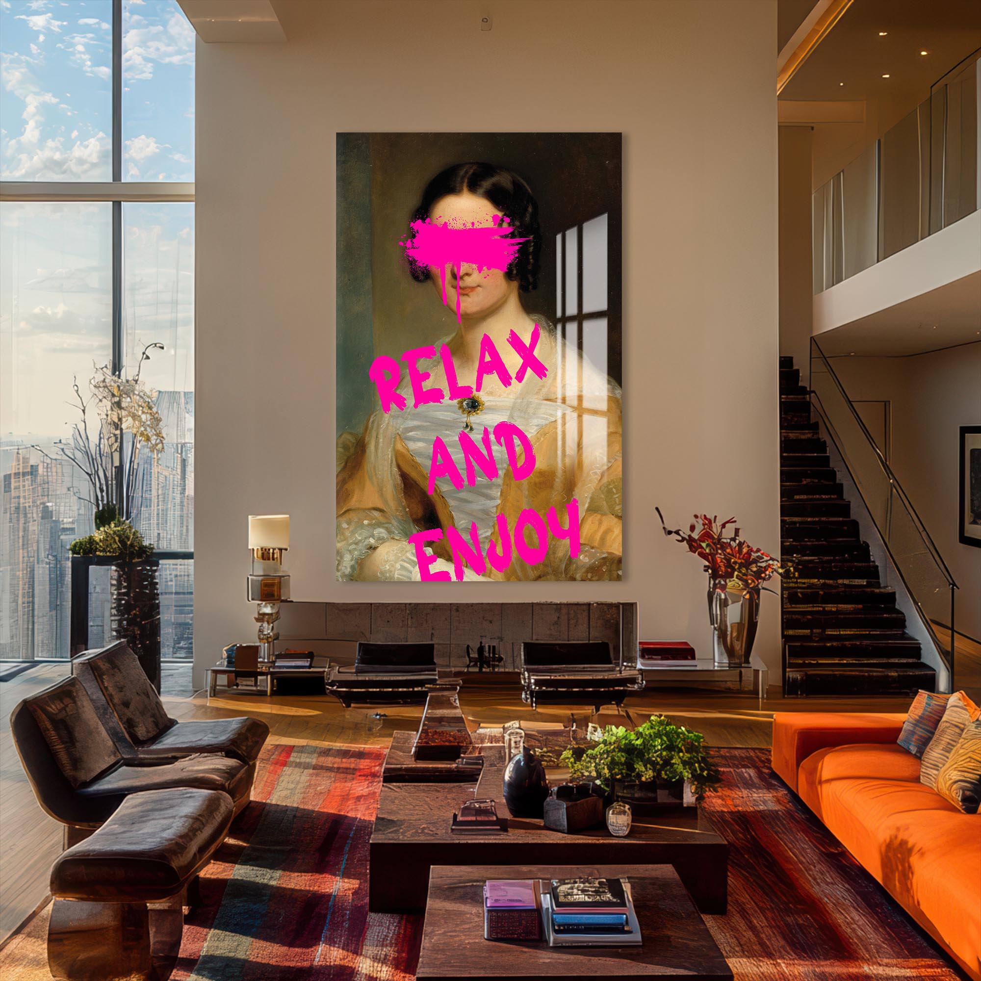 Artronauts Glass Print Relax And Enjoy - Tempered Glass Wall Art