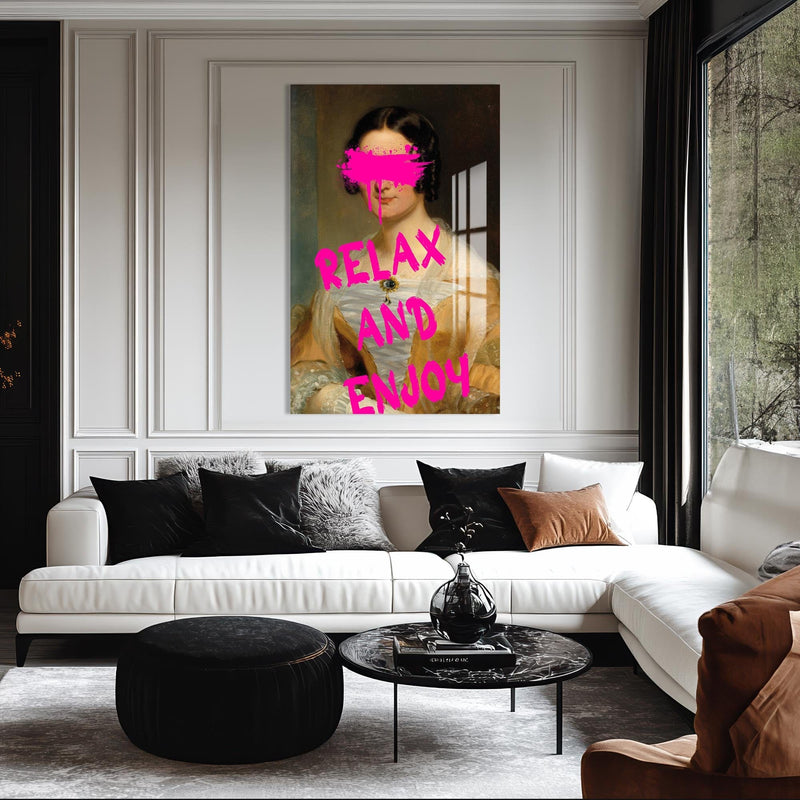 Artronauts Glass Print Relax And Enjoy - Tempered Glass Wall Art