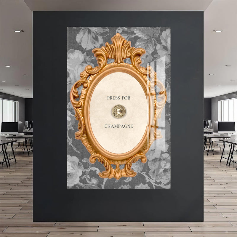 Artronauts Glass Print Press For Champagne - Tempered Glass Wall Art