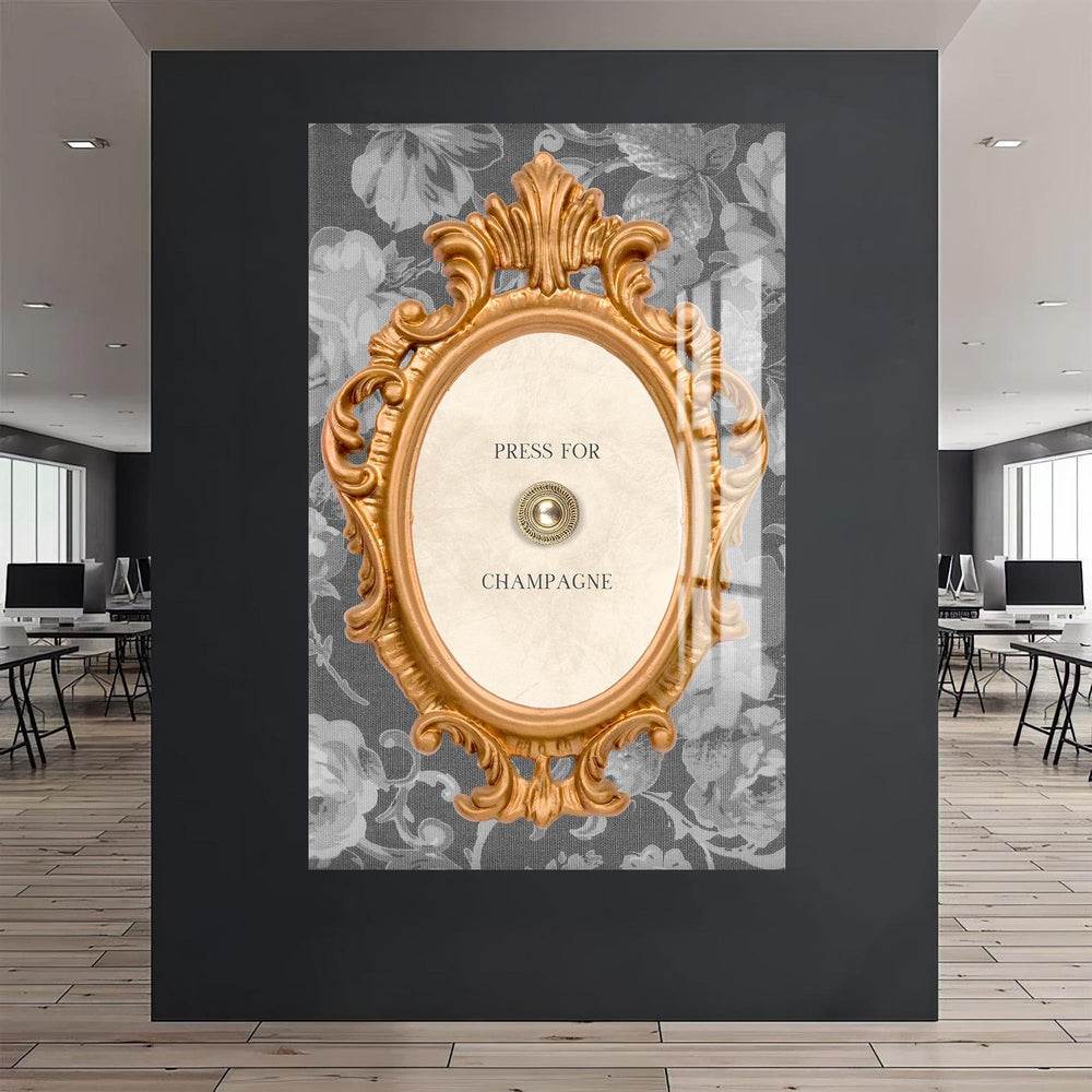 Artronauts Glass Print Press For Champagne - Tempered Glass Wall Art