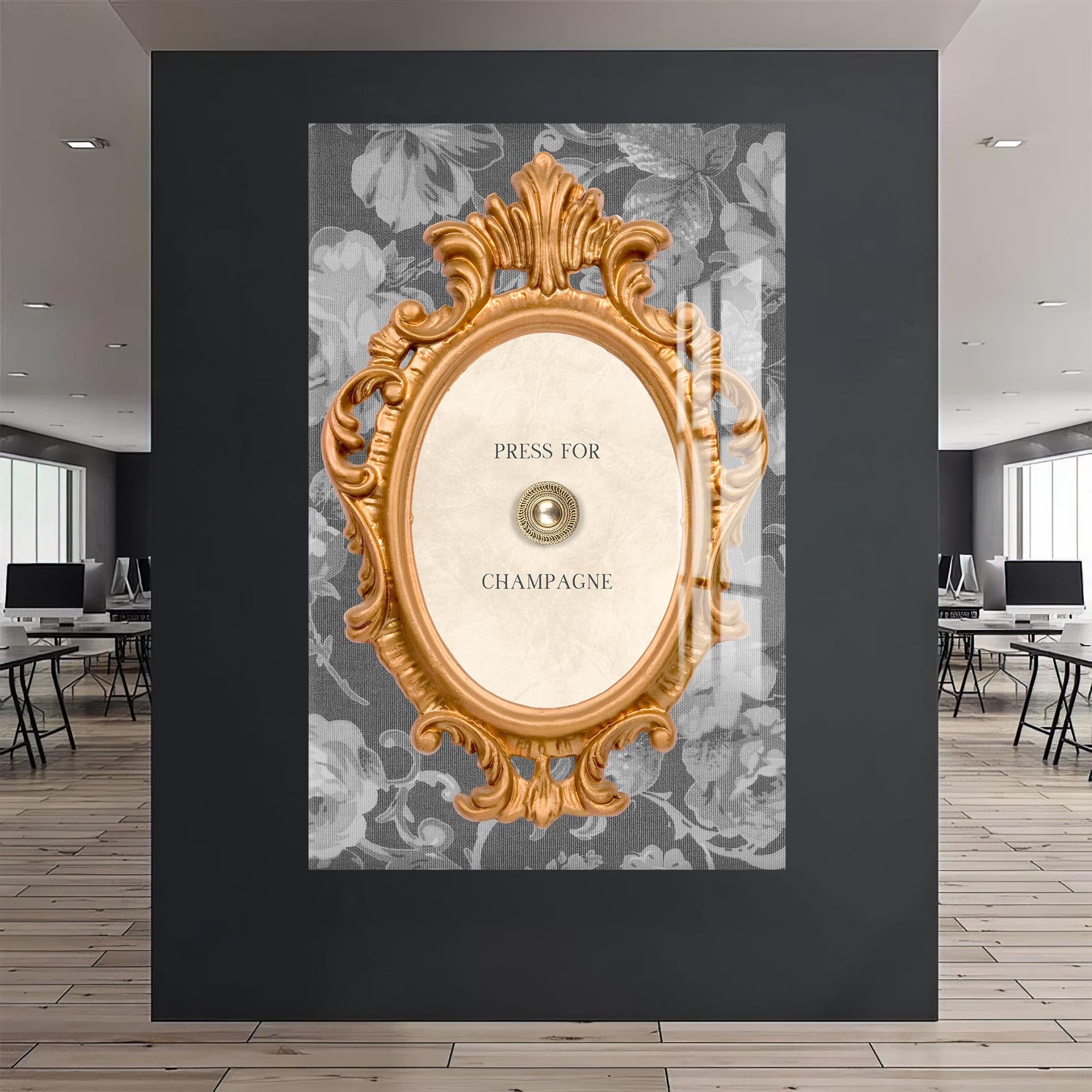 Artronauts Glass Print Press For Champagne - Tempered Glass Wall Art