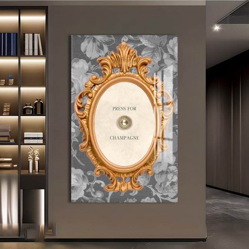 Artronauts Glass Print Press For Champagne - Tempered Glass Wall Art