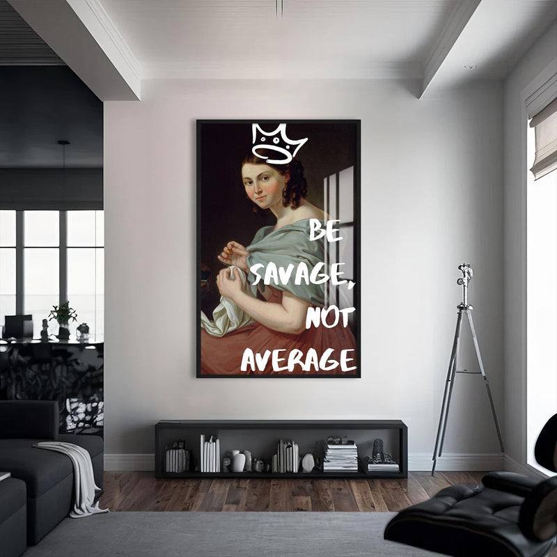Artronauts Glass Print S | 72x46 cm | 28.3"x18.1" / Black Be Savage - Tempered Glass Wall Art