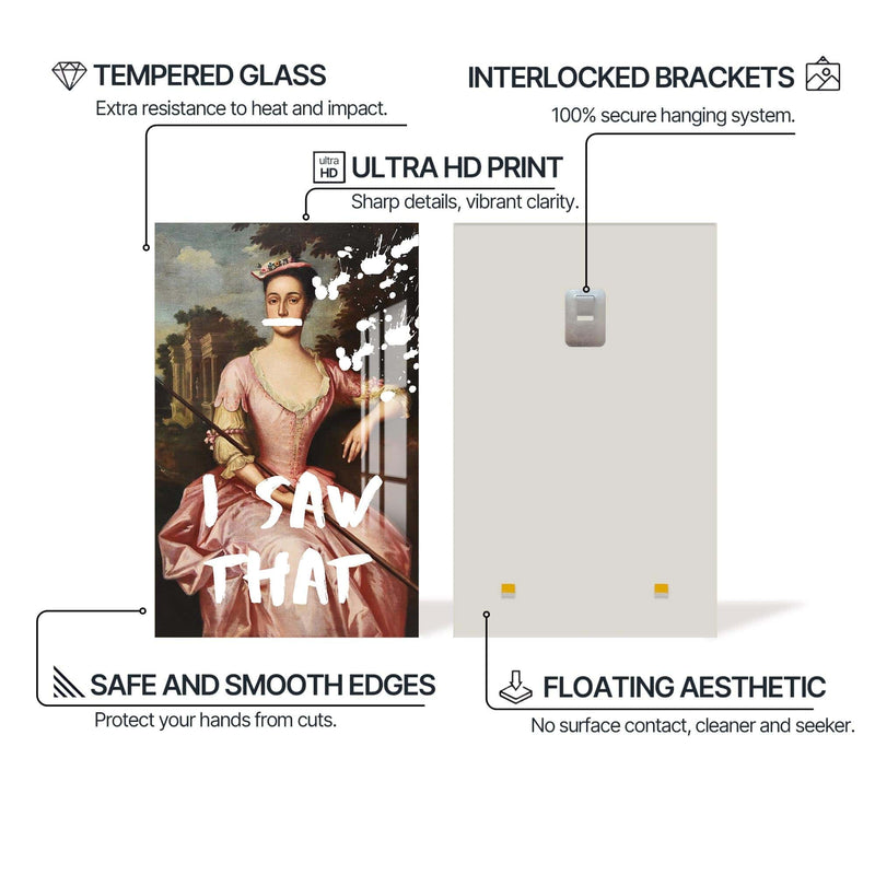 Artronauts Glass Print I Saw That - Tempered Glass Wall Art