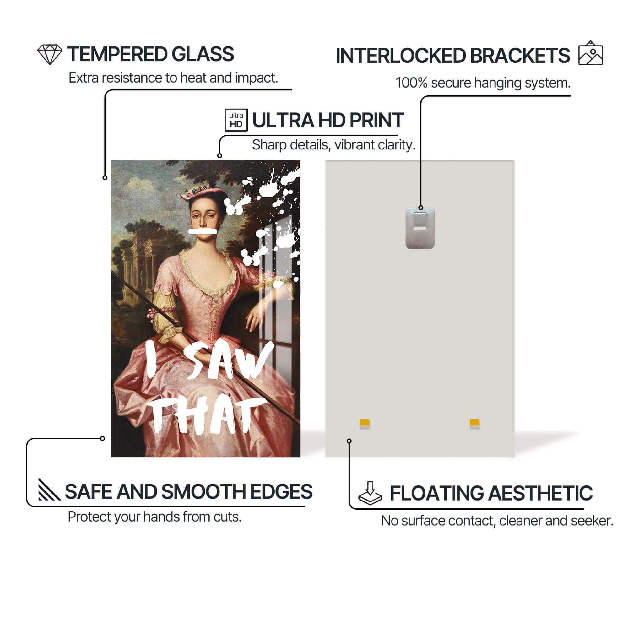 Artronauts Glass Print I Saw That - Tempered Glass Wall Art