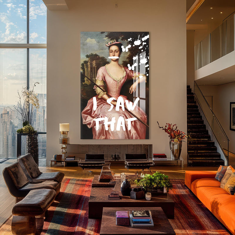 Artronauts Glass Print I Saw That - Tempered Glass Wall Art