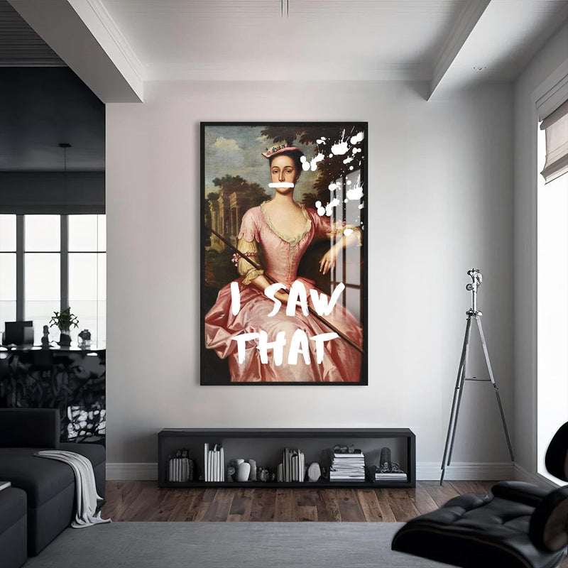 Artronauts Glass Print S | 72x46 cm | 28.3"x18.1" / Black I Saw That - Tempered Glass Wall Art