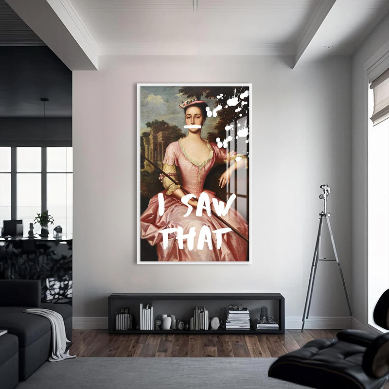 Artronauts Glass Print S | 72x46 cm | 28.3"x18.1" / White I Saw That - Tempered Glass Wall Art