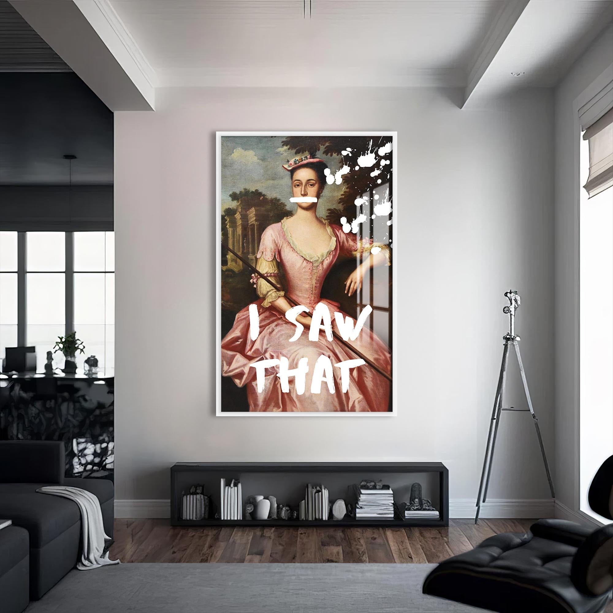 Artronauts Glass Print S | 72x46 cm | 28.3"x18.1" / White I Saw That - Tempered Glass Wall Art