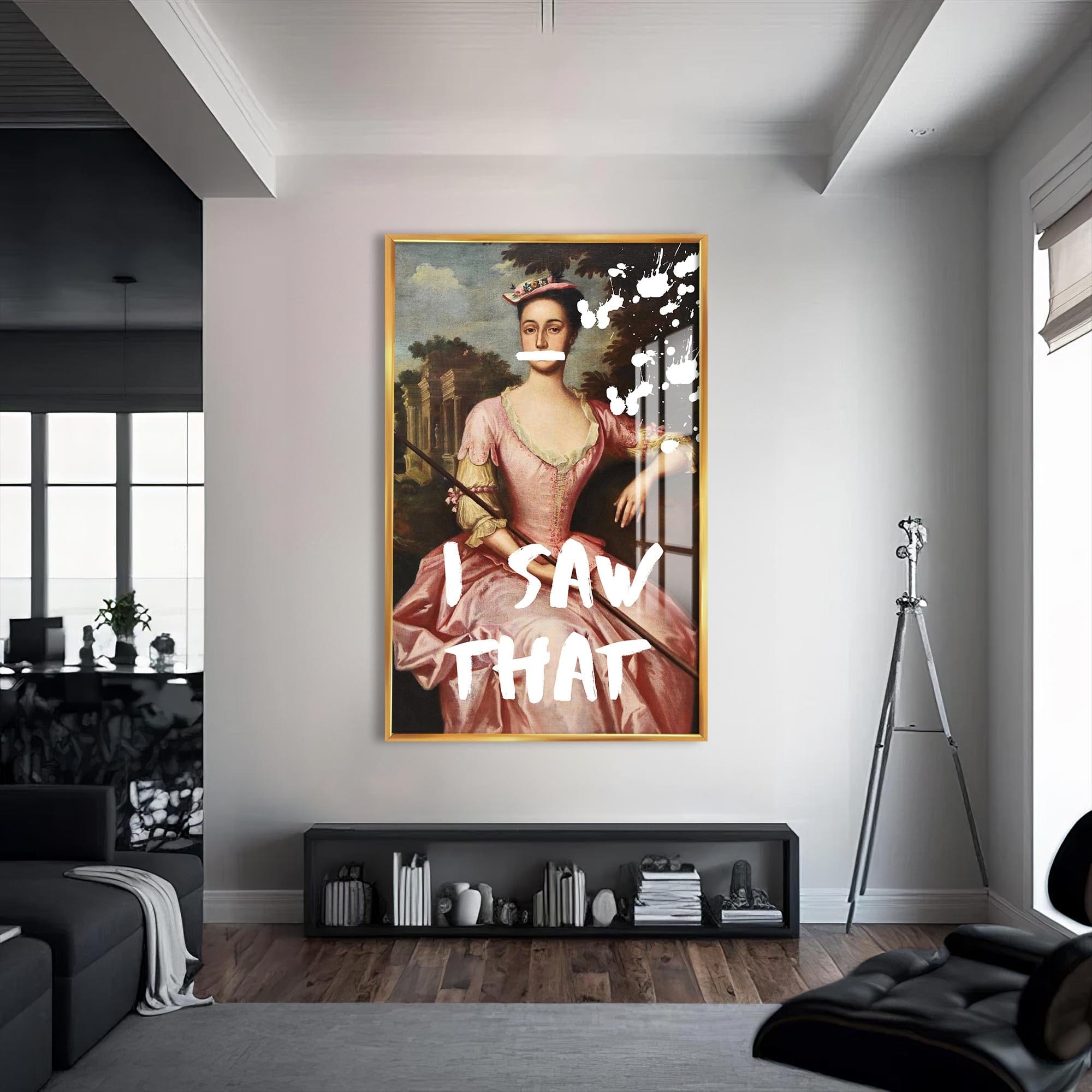 Artronauts Glass Print S | 72x46 cm | 28.3"x18.1" / Gold I Saw That - Tempered Glass Wall Art