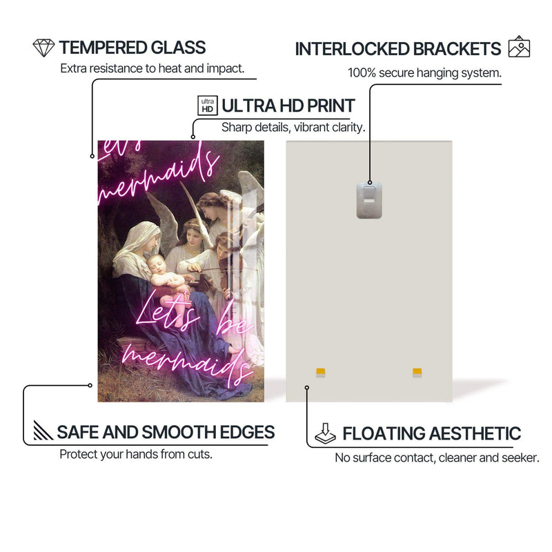Artronauts Glass Print Let’s Be Mermaids - Tempered Glass Wall Art