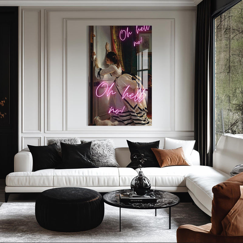 Artronauts Glass Print Oh Hell No - Tempered Glass Wall Art