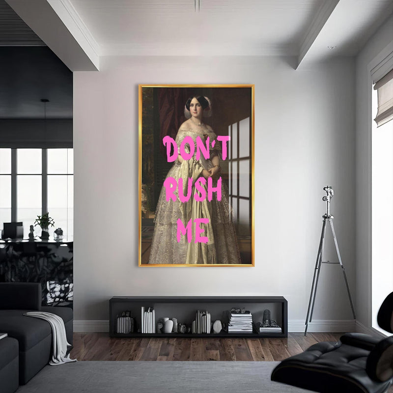 Artronauts Glass Print S | 72x46 cm | 28.3"x18.1" / Gold Don’t Rush Me - Tempered Glass Wall Art