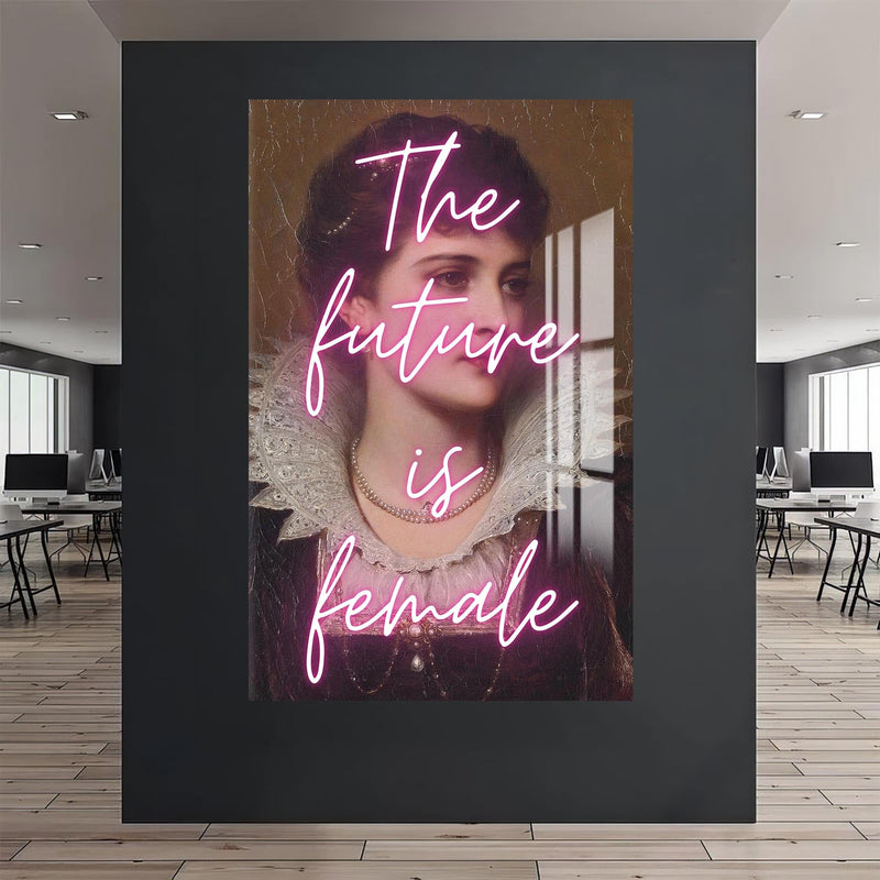 Artronauts Glass Print The Future Is Female - Tempered Glass Wall Art