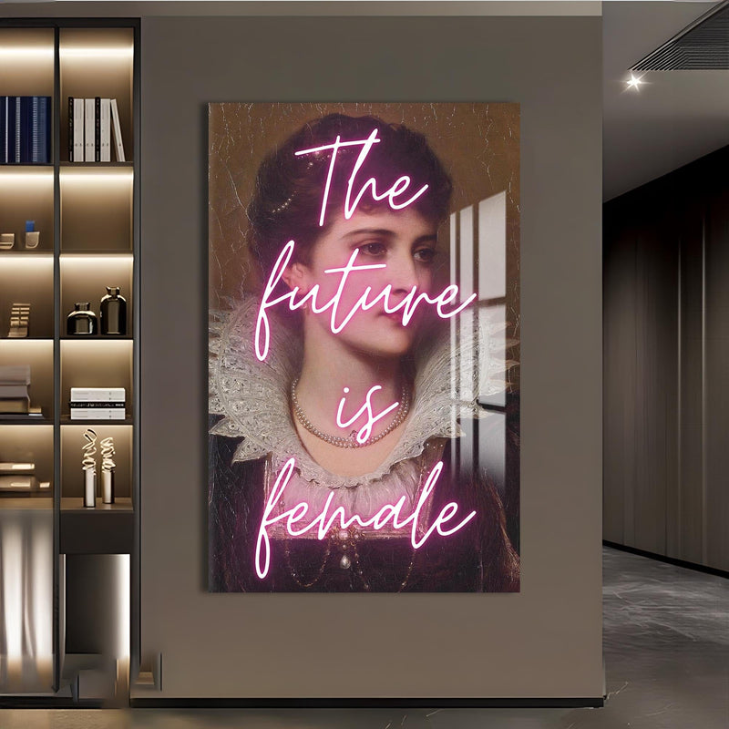 Artronauts Glass Print The Future Is Female - Tempered Glass Wall Art