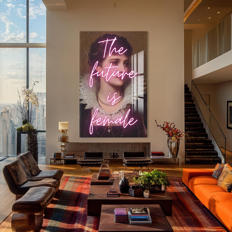 Artronauts Glass Print The Future Is Female - Tempered Glass Wall Art