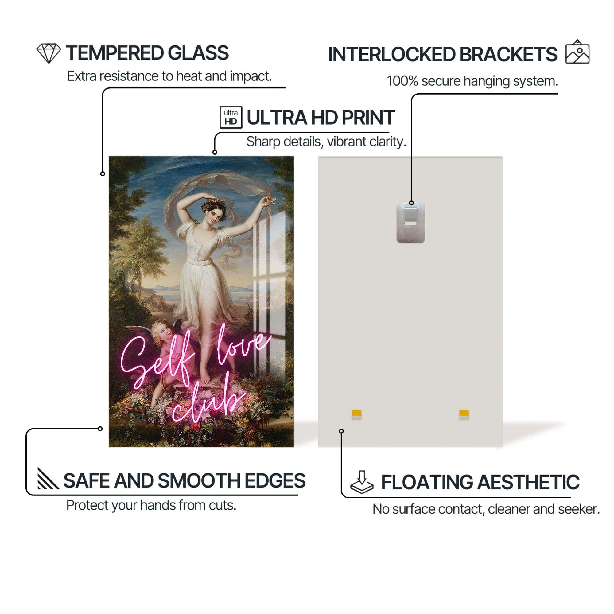 Artronauts Glass Print Self Love Club - Tempered Glass Wall Art
