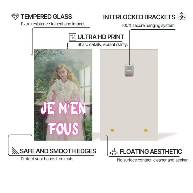 Artronauts Glass Print JE M’EN FOUS - Tempered Glass Wall Art