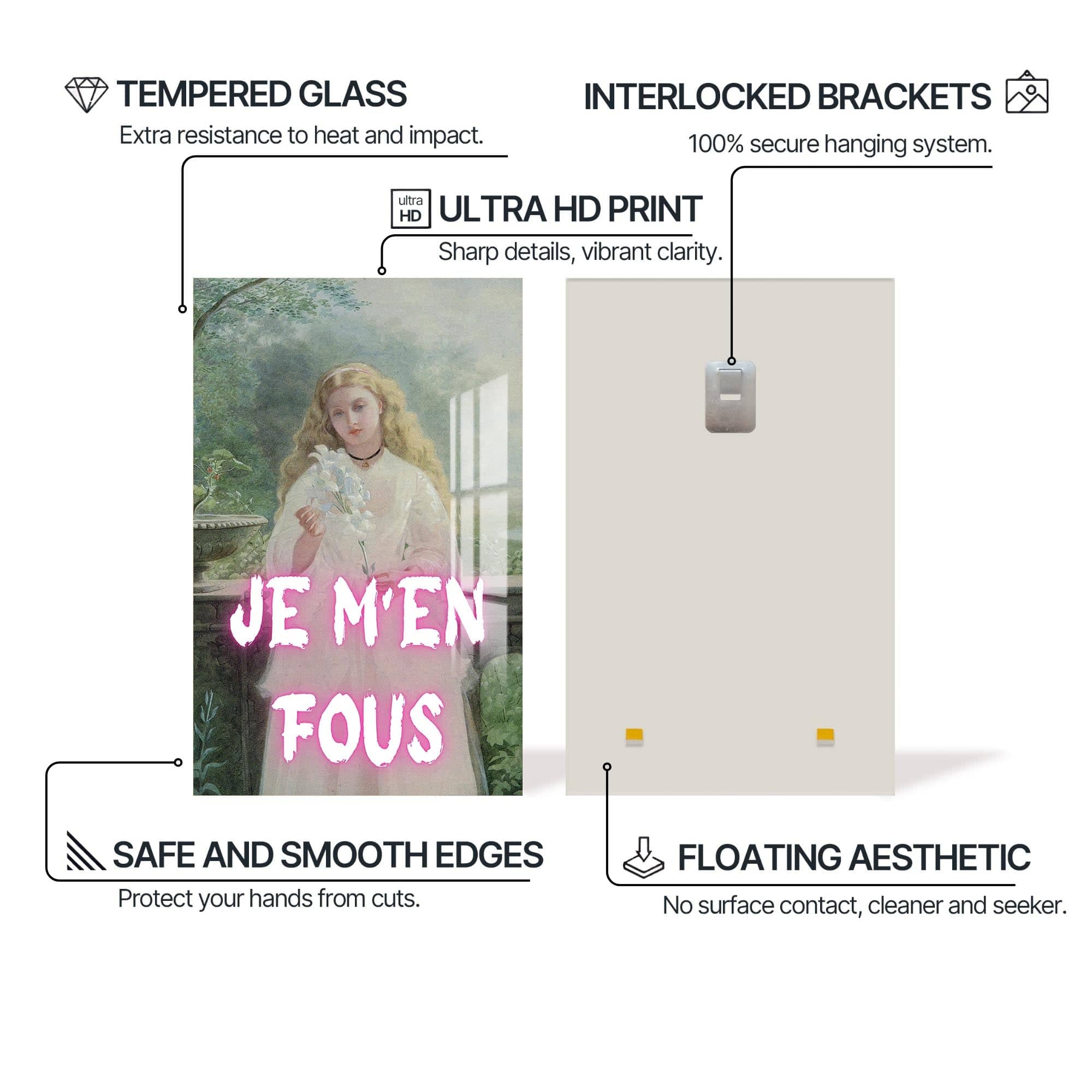 Artronauts Glass Print JE M’EN FOUS - Tempered Glass Wall Art