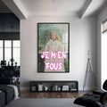 Artronauts Glass Print S | 72x46 cm | 28.3"x18.1" / Black JE M’EN FOUS - Tempered Glass Wall Art