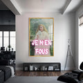 Artronauts Glass Print S | 72x46 cm | 28.3"x18.1" / Gold JE M’EN FOUS - Tempered Glass Wall Art