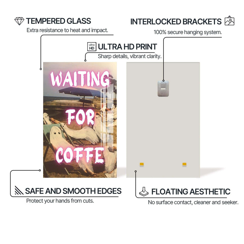 Artronauts Glass Print Waiting For Coffee - Tempered Glass Wall Art