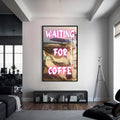 Artronauts Glass Print S | 72x46 cm | 28.3"x18.1" / Black Waiting For Coffee - Tempered Glass Wall Art