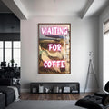 Artronauts Glass Print S | 72x46 cm | 28.3"x18.1" / Walnut Waiting For Coffee - Tempered Glass Wall Art