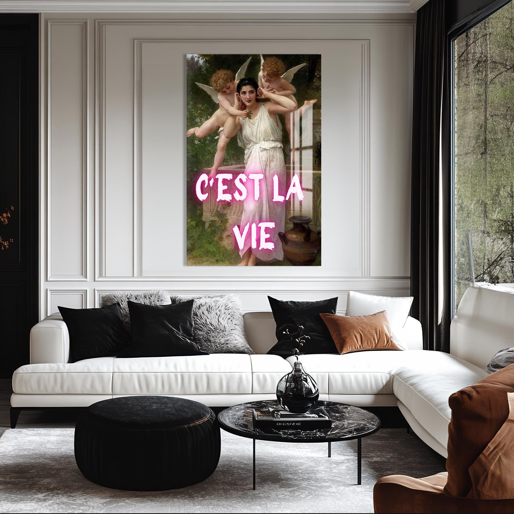 Artronauts Glass Print C’EST LA VIE - Tempered Glass Wall Art