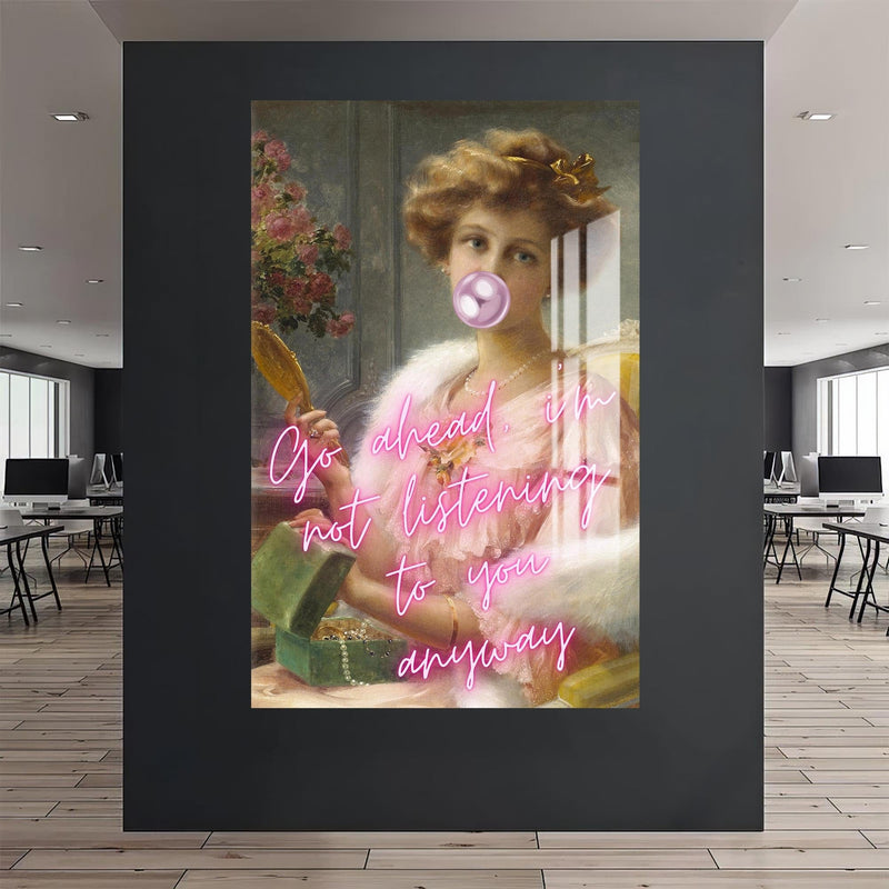 Artronauts Glass Print Not Listening Anyway - Tempered Glass Wall Art