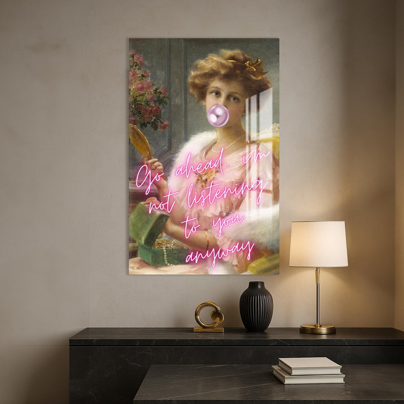 Artronauts Glass Print Not Listening Anyway - Tempered Glass Wall Art