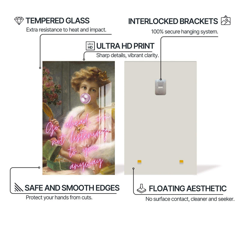 Artronauts Glass Print Not Listening Anyway - Tempered Glass Wall Art