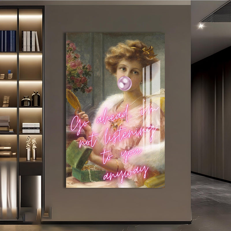 Artronauts Glass Print Not Listening Anyway - Tempered Glass Wall Art
