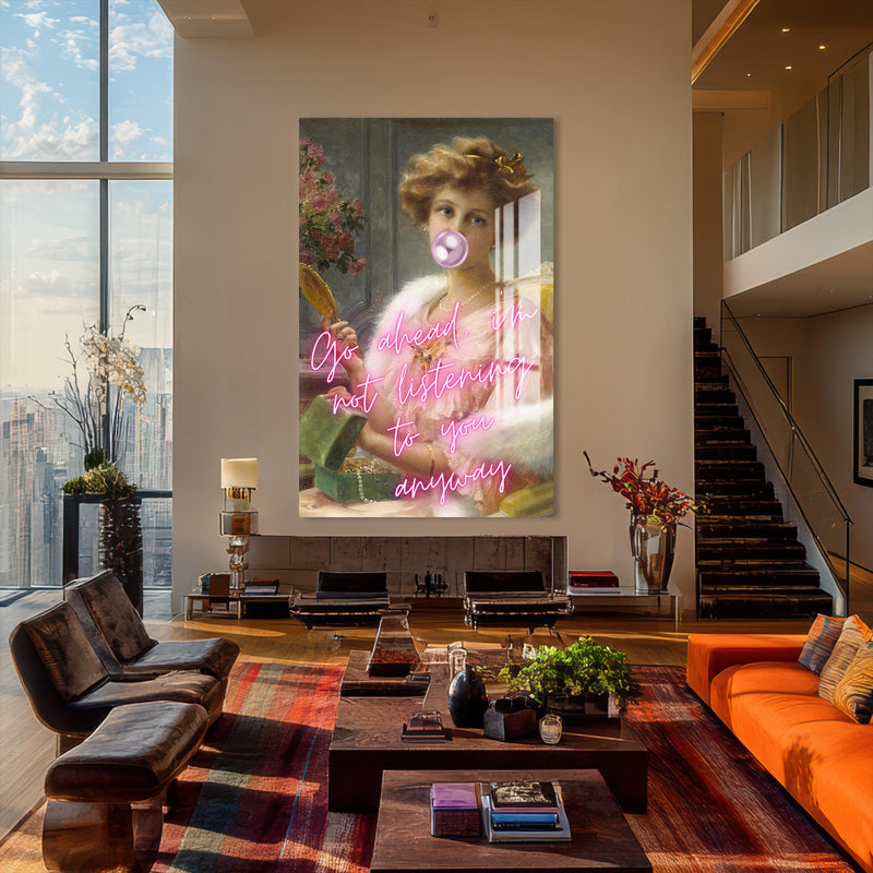 Artronauts Glass Print Not Listening Anyway - Tempered Glass Wall Art