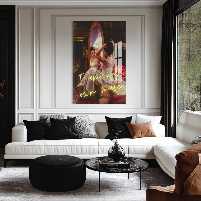 Artronauts Glass Print I Am My Muse - Tempered Glass Wall Art