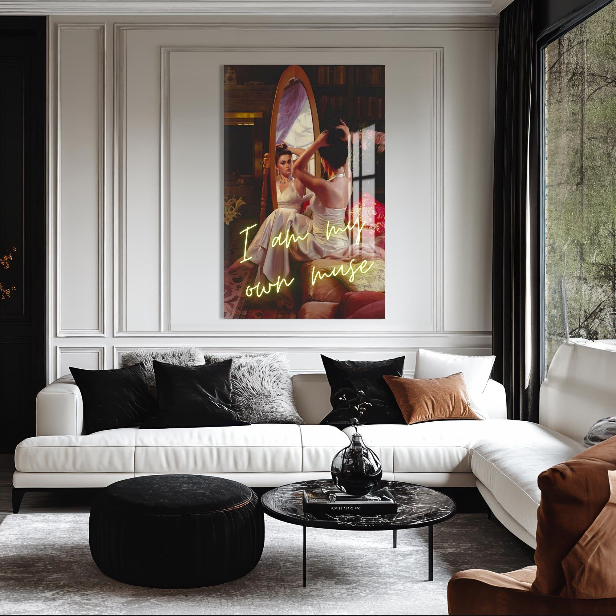 Artronauts Glass Print I Am My Muse - Tempered Glass Wall Art