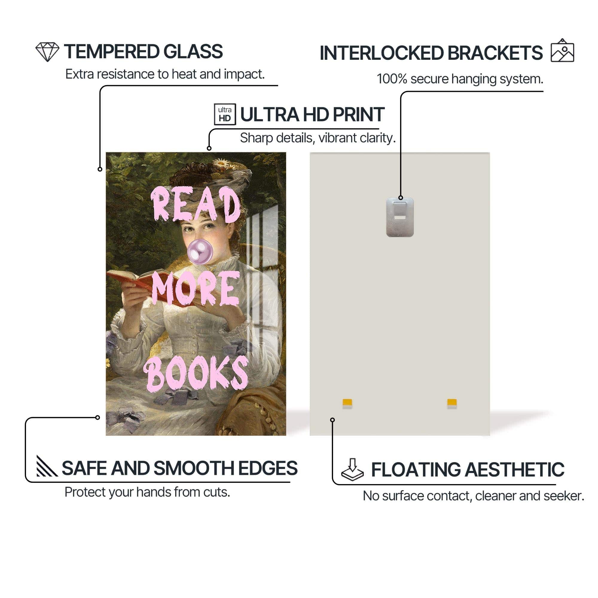 Artronauts Glass Print Read More Books - Tempered Glass Wall Art