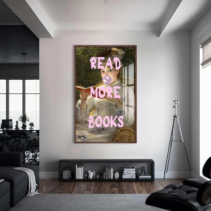 Artronauts Glass Print S | 72x46 cm | 28.3"x18.1" / Walnut Read More Books - Tempered Glass Wall Art